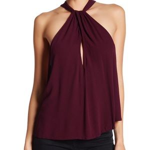 Wine Free People Twist and Shout Tank NWT